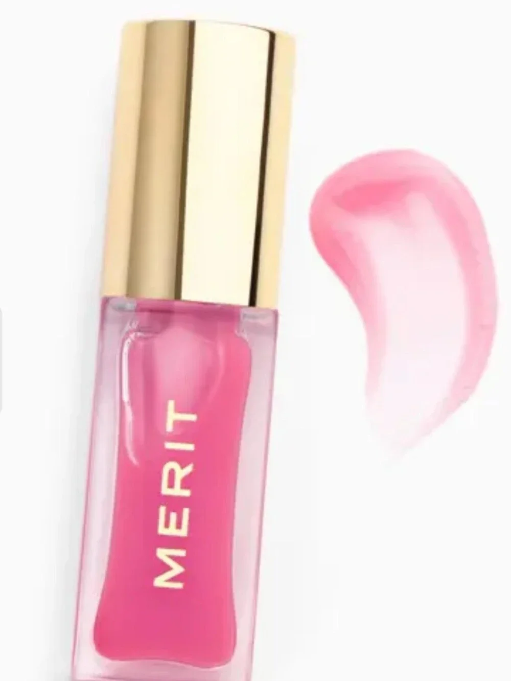 MERIT Shade Slick Gelée Tinted Lip Oil in Les Deux (sheer pink) NIB & FULL SIZE